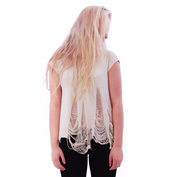 HandPainted Vintage Shredded AH HA Graphic T-Shirt