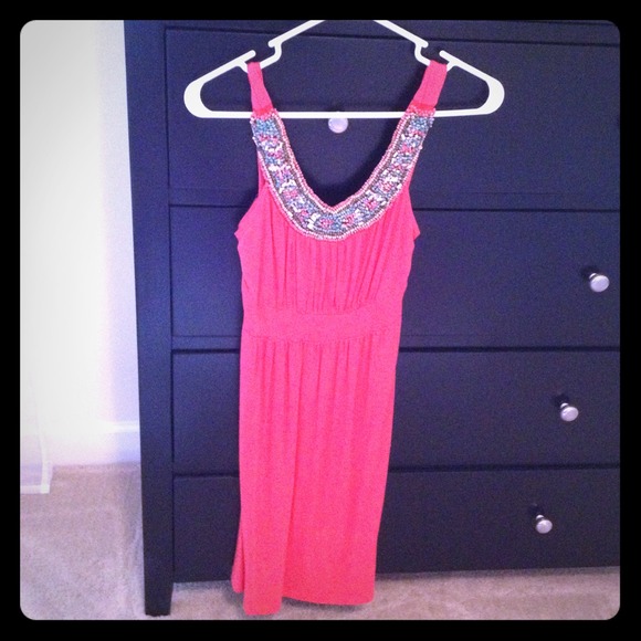 Coral colored dress