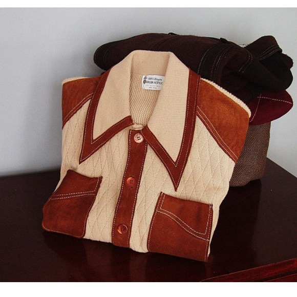 Rockabilly Hipster Mens Unisex Sweater with Suede