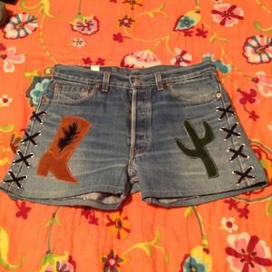 Levi's cowgirl jean shorts