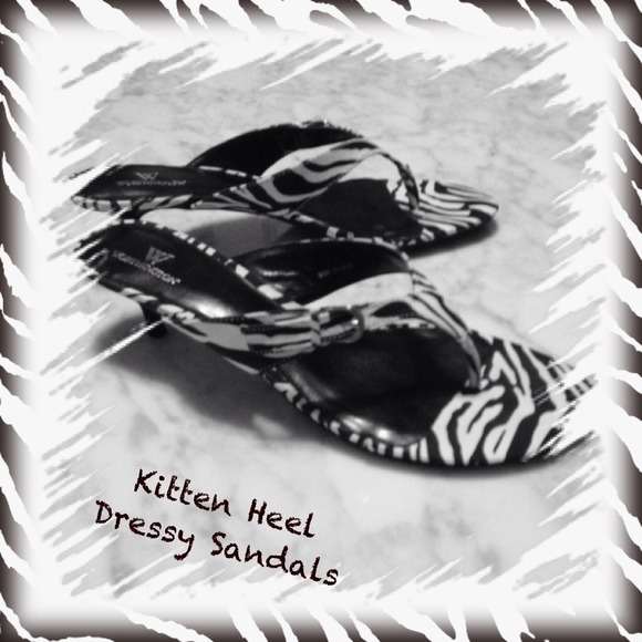Zebra Kitten Heel Shoes  Size 9 1/2  Black/White