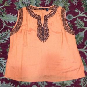 BUNDLED! Orange and brown embroidered tank