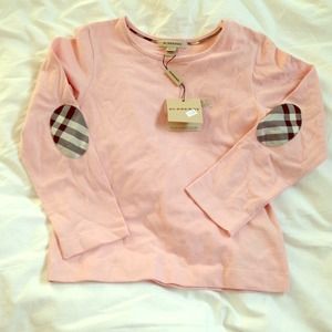 Burberry long sleeve shirt w plaid patches sz 4yrs