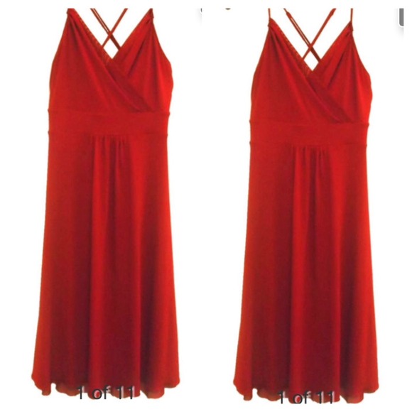 Calvin Klein Dresses & Skirts - Calvin Klein V-Neck Red Spaghetti Strap Dress
