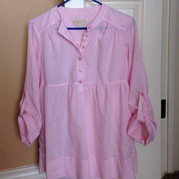 Michael Kors semi-sheer pink blouse