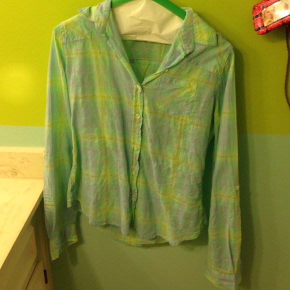Blue/Green Plaid button down