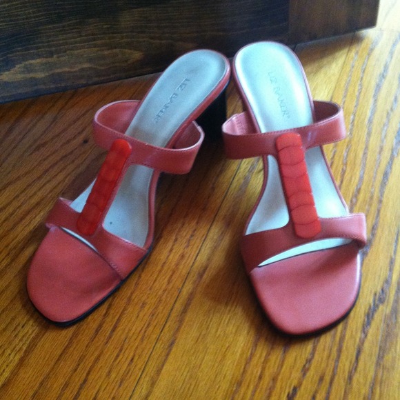 Orange sandals and purple shoe bundle