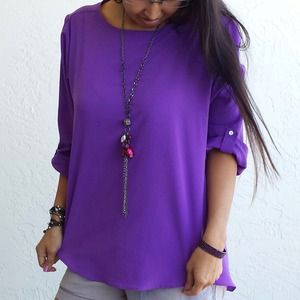 🎉BackToBasics HP🎉 ZARA BASIC Purple Blouse Tunic