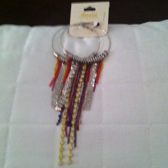 Oversized Hoop Earrings with Chains