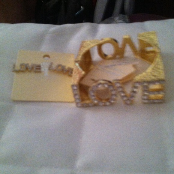 Gold Love Bangle and Earring set