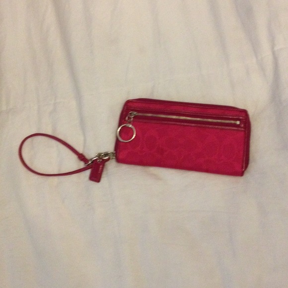 Authentic Pink coach wristlet wallet