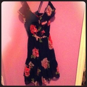 Navy blue floral hollister dress