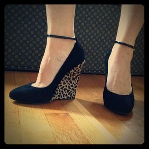 Giuseppe Zanotti suede animal print wedges