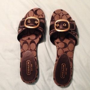 COACH Black Slide on Shoes. 9M.