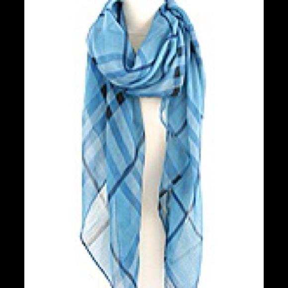 Blue plaid scarf