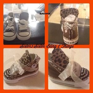 Bling toddler converse custom made
