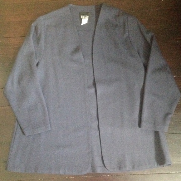 Eileen Fisher long jacket - navy - Picture 1 of 2