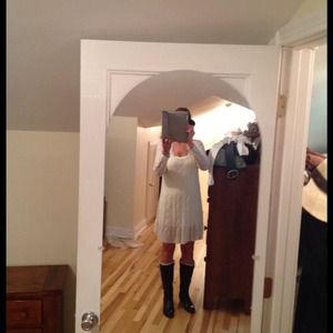 Free People Sweater Dress SZ M Winter White!