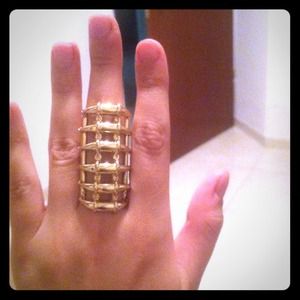 Topshop cage gold ring