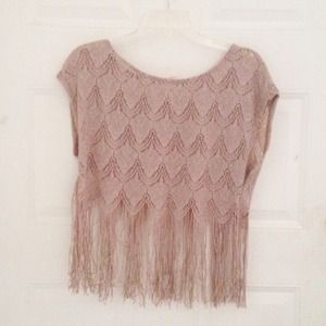Sparkly Crochet Fringe Top