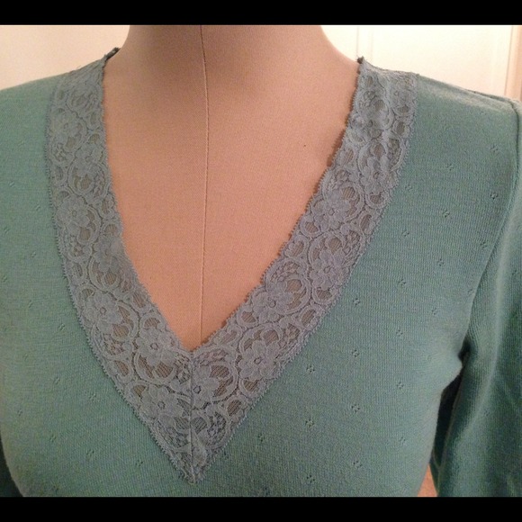 Mint Lace Detail Sweater - Picture 3 of 4