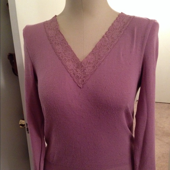 Plum Lace Detail Sweater - Picture 1 of 4