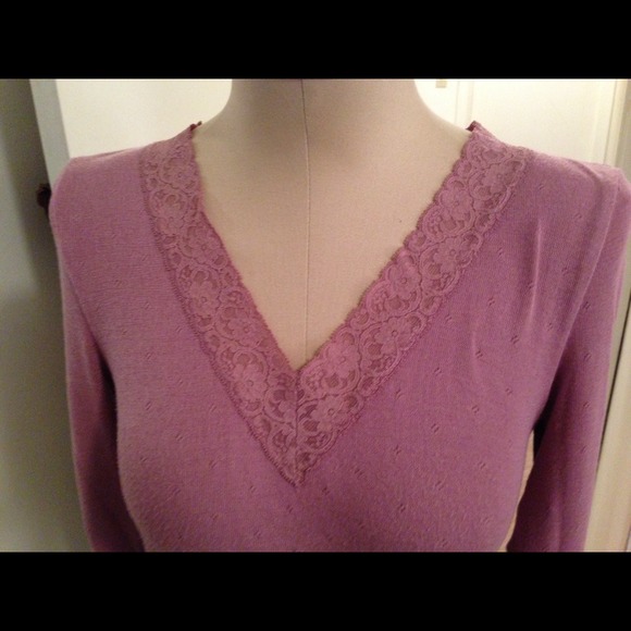 Plum Lace Detail Sweater - Picture 2 of 4