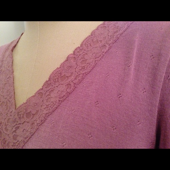 Plum Lace Detail Sweater - Picture 3 of 4