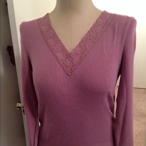 Plum Lace Detail Sweater