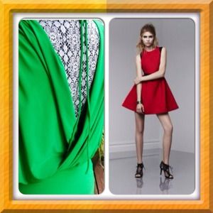 Bundle sale Red Prabal Dress/Green Mini Dress