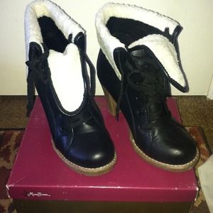 Faux Leather Black Booties