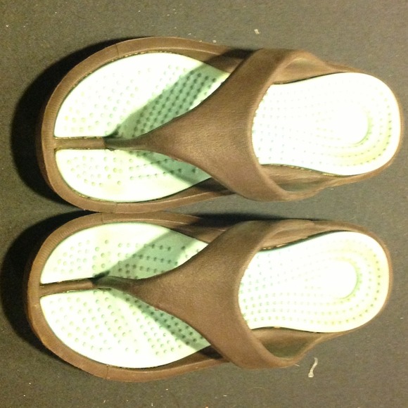 Teal N brown sandals