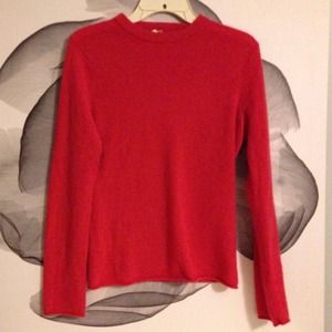 J.Crew red cashmere sweater.