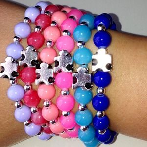 TWO Autism Awareness Bracelets. Choose Your Colors