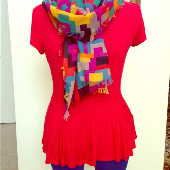 Red Stretchy Peplum Top