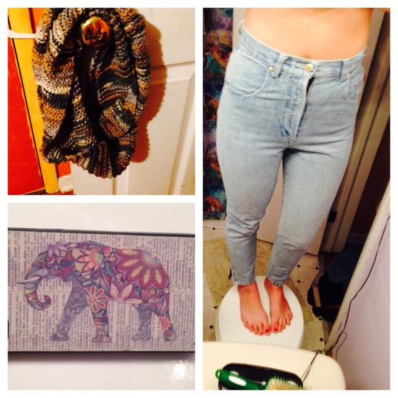 Bundle: jeans, case, and scarf
