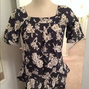 Floral Square Neck Top