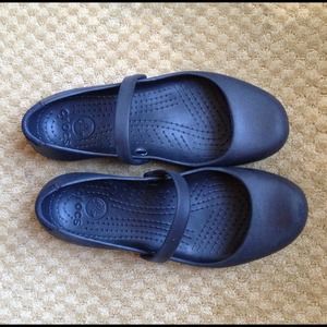 Black Croc slip-on shoes