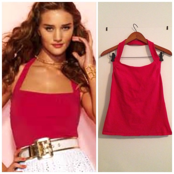 Victoria's Secret Tops Victorias Secret Red Halter With Shelf Bra