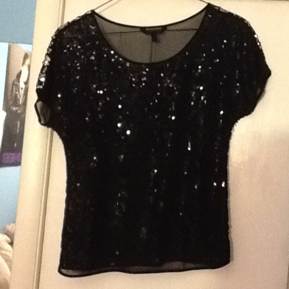 Express sequin mesh top - Picture 2 of 4