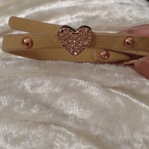 BCBGeneration leather heart bracelet.