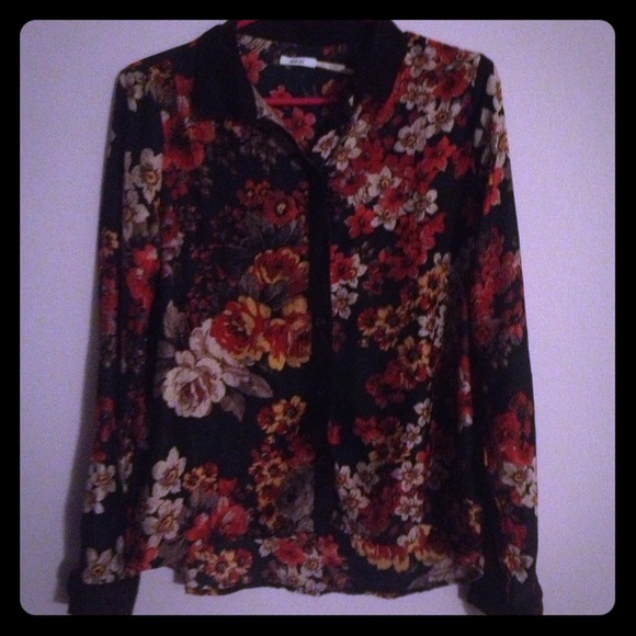 Kimchi Blue Fall Floral Button Up