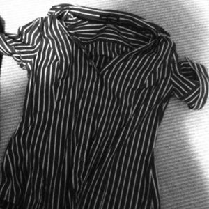 Express grey and white stripped top