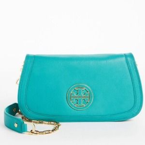 🎉HOSTPICK🎉ToryBurch Turquoise Amanda Logo Clutch