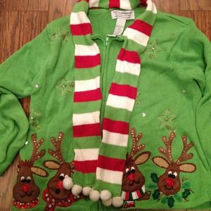 Lime green Christmas sweater