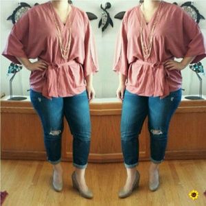 Coral Kimono Wrap Cardigan