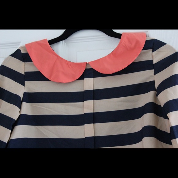 Striped Peter Pan Collar Top - Picture 2 of 3