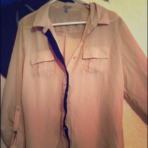 Tan Sheer Button Up