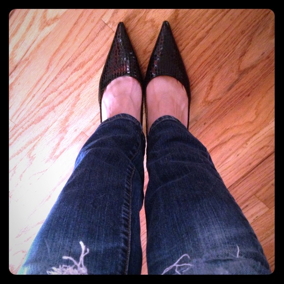 Black Snakeskin Heels