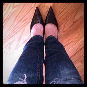 Black Snakeskin Heels